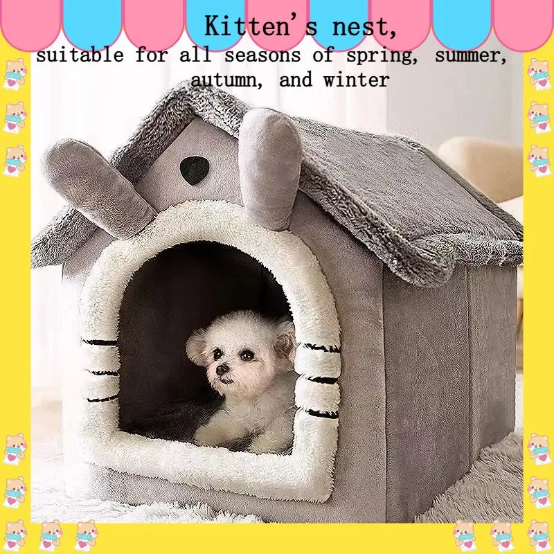 ThePetzStore™ Cozy Cave Retreat – 2-in-1 Pet House & Bed