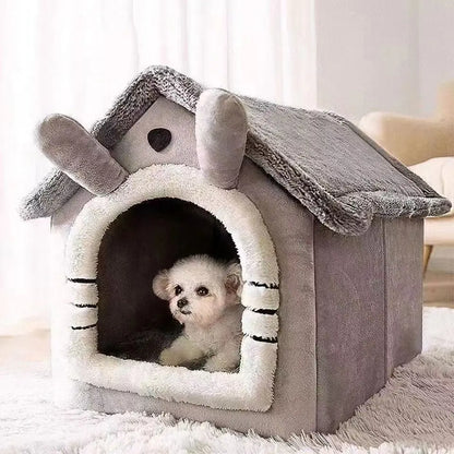 ThePetzStore™ Cozy Cave Retreat – 2-in-1 Pet House & Bed