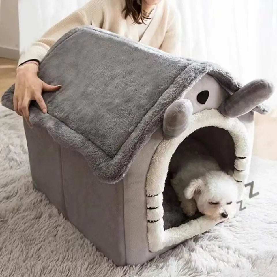 ThePetzStore™ Cozy Cave Retreat – 2-in-1 Pet House & Bed