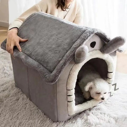 ThePetzStore™ Cozy Cave Retreat – 2-in-1 Pet House & Bed