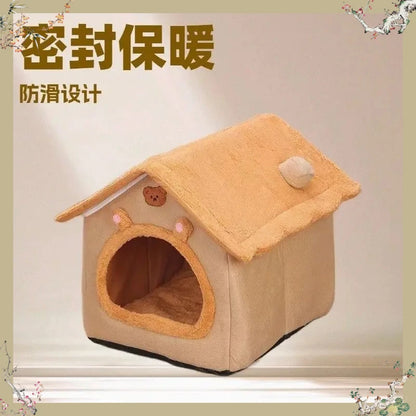 ThePetzStore™ Cozy Cave Retreat – 2-in-1 Pet House & Bed