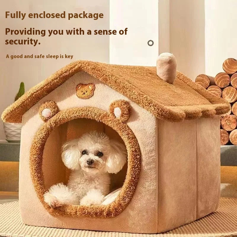 ThePetzStore™ Cozy Cave Retreat – 2-in-1 Pet House & Bed