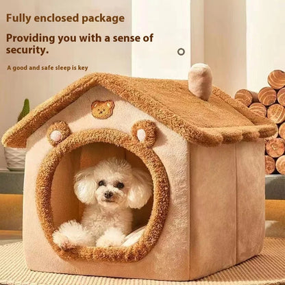 ThePetzStore™ Cozy Cave Retreat – 2-in-1 Pet House & Bed