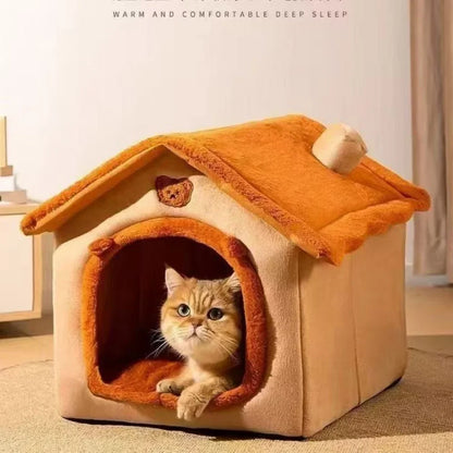 ThePetzStore™ Cozy Cave Retreat – 2-in-1 Pet House & Bed